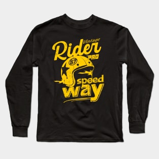 Vintage rider distressed retro garage motorcycle helmet Long Sleeve T-Shirt